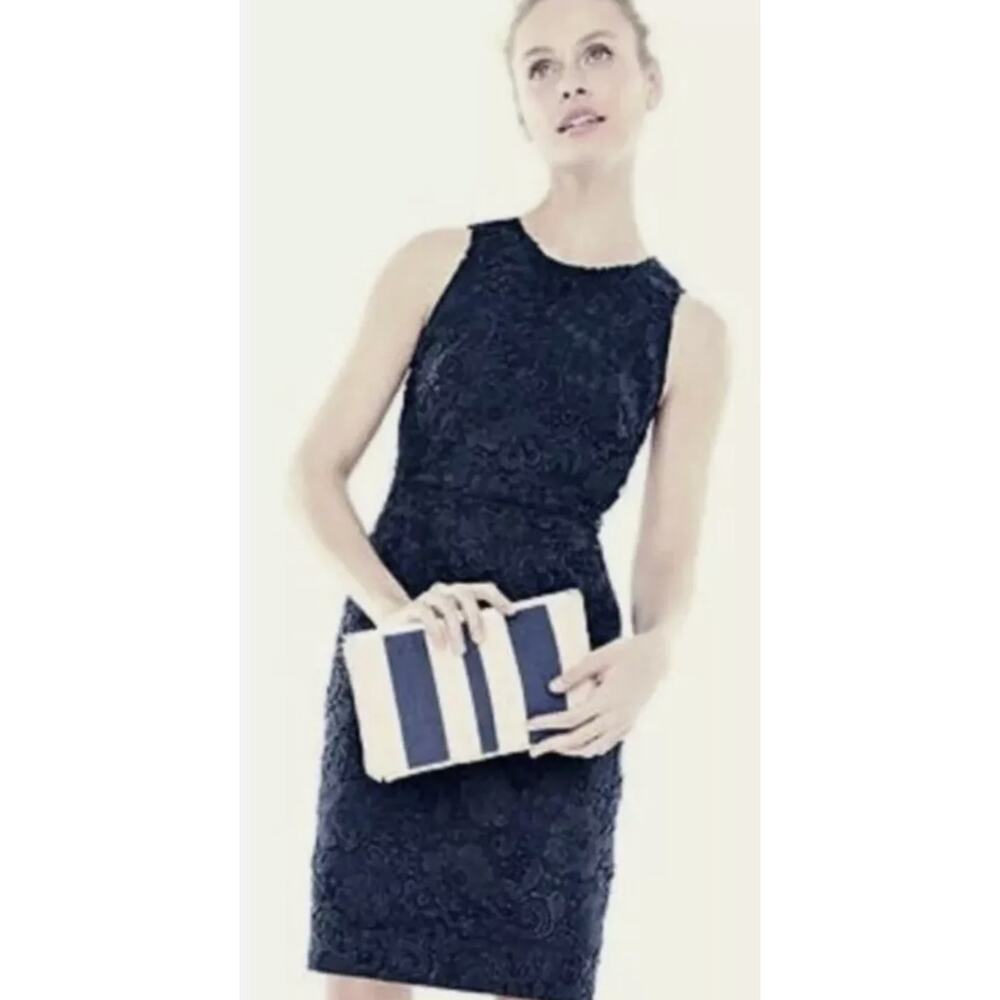 J. Crew Navy Lace Midi Dress